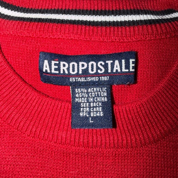 Aeropostale vintage red sweater with stripe - Picture 2 of 3